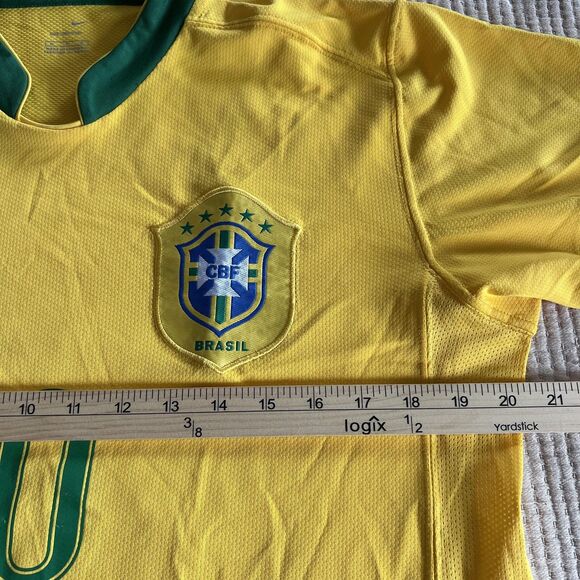Brazil National Team Jersey Mens Medium Soccer Nike Sphere Dry Ronaldinho 10 - Picture 11 of 15